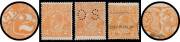 KGV Single WMK - 2d orange annotated selection of shades including unmounted x6, Watermark Inverted punctured 'OS', Dry Ink punctured 'OS', listed varieties including Retouched 'GE' of 'POSTAGE' BW #95(6)h (**), Thin 'TWO PENCE' #95(8)f, etc, and Cracked