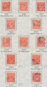 KGV Single WMK - 2d scarlet neatly presented collection including with the Watermark Inverted punctured 'OS' x3, some commercial perfins, then an array of plated examples with many listed varieties including BW #96(10)d x4, #96(11)g x3, Roman Nose #96(11) - 4