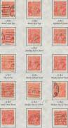 KGV Single WMK - 2d scarlet neatly presented collection including with the Watermark Inverted punctured 'OS' x3, some commercial perfins, then an array of plated examples with many listed varieties including BW #96(10)d x4, #96(11)g x3, Roman Nose #96(11) - 6