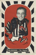 1957 Kornies "Footballer - Mascot Swap Cards", [1/36] - No.23 Thorold Merrett (Collingwood). G/VG. Rarity 8.