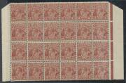 KGV - Small Multi Wmk Perf.13½ X 12½ - 2d brown selection with shades x3, punctured 'OS', Electro 1 unmounted block of 12 [L43-46/55-58], Electro 2 unmounted block of 24 [R13-18/31-36] with varieties noted on 7 units & Electro 1 John Ash Imprint block of - 2