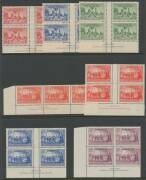 Other Pre-Decimals - Album of imprint blocks of 4 including 1/- Anzac (no gum), 2/- Jubilee (upper units with hinge remainder), SA Centenary (**), NSW Sesqui (*/**), KGVI 3d blue Die III x2 (*/**), Robes Thick Paper (** but the £1 with trimmed margin & a - 2