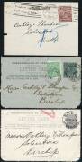 Commonwealth Postal History - Box of postal history & postal stationery mostly Australian with some scenic Letter Cards, NSW 1d Postal Cards with photos affixed to the reverse x3 & scenic types x3, OHMS postcards with KGV perf 'OS' frankings (not checked