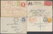 Commonwealth Postal History - Annotated collection 1913-65 with many useful items including early use of 1d Roo 7JA-1913, 1914 with 1d Engraved, 1915 registered with 2d Roo & KGV 4d orange, 1916 1d Envelope registered with 3d Roo, 1918 front with 'SOLDIER - 2