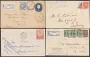 Commonwealth Postal History - Annotated collection 1913-65 with many useful items including early use of 1d Roo 7JA-1913, 1914 with 1d Engraved, 1915 registered with 2d Roo & KGV 4d orange, 1916 1d Envelope registered with 3d Roo, 1918 front with 'SOLDIER - 3