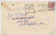 Commonwealth Postal History - Annotated commercial covers with various types of instructional handstamps including Unclaimed, Missent, No Post Town etc & some more unusual ones including 'WHEREABOUTS UNKNOWN', 'MUTILATED BY/STAMP CANCELLING/MACHINE', 'RET - 6