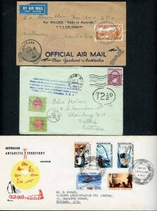 Commonwealth Postal History - Huge accumulation of loose covers and postal stationery in two plastic tubs plus box of albums including many FDCs but also commemorative & souvenir covers, picture postcards, some flight covers & commercial mail, plus simila