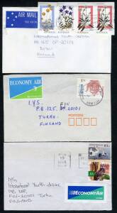 Commonwealth Postal History - 1970s-2000s covers large accumulation of covers, some stationery & postcards mostly sent by airmail to Europe, noted single and multiple frankings including booklet stamps, some registered, taxed & adverts, potential postmark