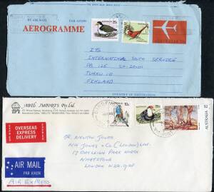 Commonwealth Postal History - 1978-82 Birds on cover selection with all values represented including single, multiple & mixed frankings with many overseas airmails plus some on postcards & uprating stationery, noted 45c perf 14 single on airmail PPC, illu