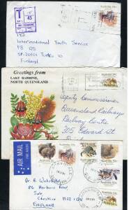 Commonwealth Postal History - 1981-85 Endangered Species on cover selection with all values represented including single, multiple & mixed frankings with many overseas airmails plus some on postcards & uprating stationery, noted 5c on 40c Aerogramme, 30c 