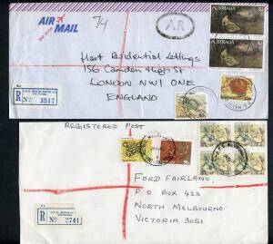 Commonwealth Postal History - 1982-88 Reptiles & Amphibeans on cover selection with all values represented including single, multiple & mixed frankings with many overseas airmails plus some on postcards & uprating stationery, noted 1c single on untaxed ai