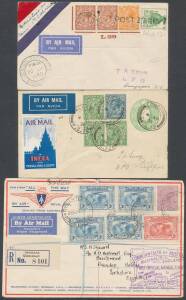 GREAT BRITAIN: mostly 1930s accumulation of Australia-England flights in both directions including intermediates, noted 1931 First & Second Experimentals including London to Singapore and Indian internal, 1932 Christmas mail one to New Zealand, 1934 MacRo