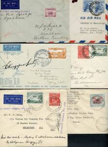 Aerophilately & Flight Covers - AUTOGRAPHED: signed covers including 1929 original PH Moody signature on AAMC #133a Charleville-Brisbane, 1932 Hans Bertram on back of cover (faults) to him "c/o Aerodrome Parafield" & on Oriental Hotel, Melbourne letter, 1