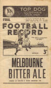 1946 "Football Record", Sept.28, Preliminary Final, Melbourne v Collingwood. Fair/Good condition.