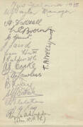 1935 NEW ZEALAND RL TEAM, autograph pages (2) with 16 signatures including Bert Cooke (captain), Lou Brown, Arthur Kay, Cliff Satherley, Jim Laird, Lou Hutt & Jim Calder.