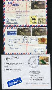 Postmarks (Victoria) - 1970s-2000s datestamps on covers mostly airmail to overseas destinations with many single frankings, the occassional registered item, some postal stationery, advertising, taxed mail & postcards, selected for clarity of strikes which