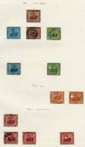 Western Australia - Collection with a few scrappy imperfs, later Swans with better values, a few Commissariat Punctures & 'ONE PENNY' on 2d forgery, V/Crown to 10/- plus Perf 11 1d 2d & 5d, Crown/A to 5/- plus Perf 11 9d, Postal Fiscals to 1/-, a few are 