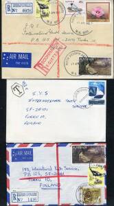 Western Australia - POSTMARKS: 1970s-2000s datestamps on covers mostly airmail to overseas destinations with many single frankings, the occassional registered item, some postal stationery, advertising, taxed mail & postcards, selected for clarity of strik