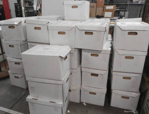 General & Miscellaneous - Huge estate consignment offered intact in forty-four (44) file boxes containing all countries under the sun in albums & stockbooks, on pages & exchange sheets, in bags and just plain loose, noted Austalia with modern unmounted in