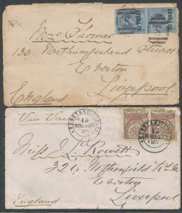 General & Miscellaneous - 1873-96 covers to England including 1873 from Burma (stamp defective), 1881 from Turkey "via Varna", 1882 & 1891 from British Levant with 2Â½d & 'F87' of 'SMYRNA' or 40pa on 2Â½d pair with 'S.' cancels, 1884 from Egypt, 1888 from