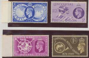 Omnibus Issues - 1949 Universal Postal Union British Empire issues apparently complete plus many blocks of 4 some with imprint, some minor aging but generally very fine unmounted, Cat £500+. (100s)