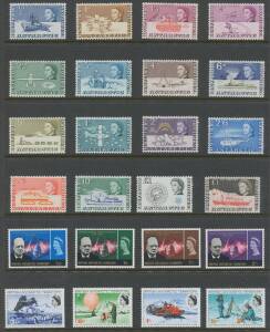 Antarctica - BRITISH: 1963-2013 Issues apparently complete including M/Ss, extras including Watermark Inverted 1971 50p on 10/-, 1975-81 Explorers 50p and 1980 Presidents 22p, 1984 Marine Life gutter pairs, 1996 Queen's Birthday blocks of 15, recent Navig