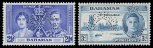 British West Indies - BAHAMAS: 1937-52 KGVI Issues apparently complete with most listed shades & a few minor varieties, also Coronation & Victory sets punctured 'SPECIMEN', a few unmounted, Cat £1500 approximately (unmounted). (135)