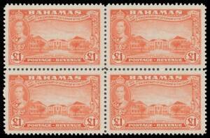 British West Indies - BAHAMAS: 1948 Eleuthera set SG 178-193 blocks of 4, unmounted, Cat £300+. (16 blocks)