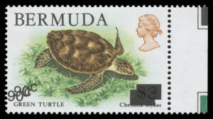 British West Indies - BERMUDA: 1953-2002 Issues apparently complete including M/Ss, extras including 1970 Surcharges 1c on 1d with the Watermark Inverted, and 1986 90c on $3 Turtle with the Surcharge Double, Decimal issues are unmounted, Cat £1000+. (100s