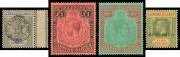 British West Indies - LEEWARD ISLANDS: Collection including 1890 QV set, 1897 Sexagenary set (the 5/- toned; David Brandon Certificate), KEVII issues complete, 1912-22 KGV MCA with shades to 5/- x3 & five values to 2/6d with 'SPECIMEN' Overprint, 1921-32