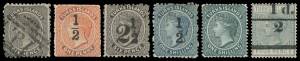 British West Indies - TURKS & CAICOS ISLANDS: 1867-95 Turks Islands issues with 1867 No Wmk 1d x7 & 1/- (plus 6d & 1/- x2 used), 1873-79 Star 1d x4, 1881 various Surcharges x18, 1881 CC 1d x3 (one used) 2½d 6d x2 & 1/-, 1882-85 CA 1d x2 2½d x4 & 4d x4, '½