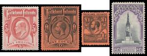 Falkland Islands - 1904-35 Issues with KEVII set (the 3/- creased) plus 2½d deep blue, KGV 1912-20 MCA set plus shades, 1921-28 Script set, 1929-37 Whales & Penguins set, Centenary set to 2/6d, Silver Jubilee set (**), etc, generally very fine, Cat £3100.