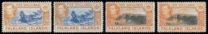 Falkland Islands - 1938-50 KGVI Pictorials ½d to £1 SG 146-163 plus shades stated to include 5/- SG 161b & d (**) and 10/- SG 162a & c (**), most are lightly mounted, Cat £3000+ if all are correctly identified. (34)