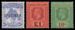 Gilbert & Ellice Islands - Collection with Overprints on Fiji 2½d to 1/-, Palms used & overprinted 'SPECIMEN', KGV sets, then apparently complete including Postage Dues, then Gilberts complete simplified plus 1976 Overprints set on unaddressed FDCs, gener