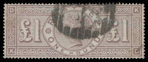 Great Britain - 1888 Wmk Three Orbs £1 brown-lilac SG 186 [KD], well centred, bold numeral cancellation, Cat £4250.