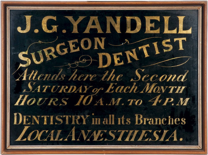 Vintage surgeon dentist framed sign, "Dentistry in all it's Branches".