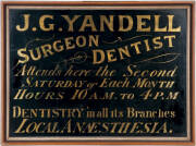 Vintage surgeon dentist framed sign, "Dentistry in all it's Branches".