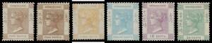 Hong Kong - 1862-63 No Wmk 2c (both shades) to 24c SG 1-5, the 8c reperforated & with some trimmed perfs, unused, Cat £4500.