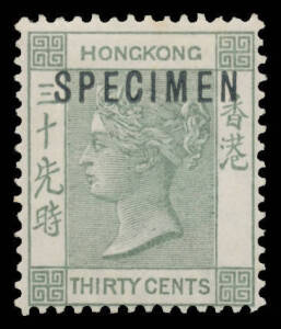 Hong Kong - 1882-96 CA 10c purple/red & 30c grey-green SG 38 & 39a both with 'SPECIMEN' Overprint, large-part o.g., Cat £400. (2)