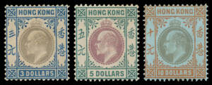 Hong Kong - 1903 KEVII CA 1c to $10 SG 62-76, the $10 with minor toning, the $2 & $3 both a little aged, Cat £3000. (15)