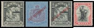 Malta - 1903-35 Issues apparently complete - ex 10/- SG 96 & 10/- SG 105 - with additional shades, Jubilee ½d & 6d both with Extra Flagstaff, Postage Dues imperf set & 1925 Maltese Cross set (**), etc, generally fine to very fine, Cat £2800+. (200 approx)