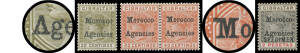 Morocco Agencies - Morocco Agencies & Tangier issues apparently complete with lots of extras including listed shades & overprint varieties, 1899 set with 'SPECIMEN' Overprint (no 50c), 1948 Olympics 30c on 3d with Crown Flaw SG 179a in corner block of 6 (