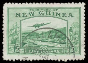 New Guinea - Mint and used collection in stockbook with GNG Yachts to 5mk, NWPI overprints on KGV and Roos mint, (6d used, the 10/- unmounted), Huts to £1, Airmail opts to £1 x2 (10/- x1), 'OS' opts to 2/-, Dated Birds to 5/- & Airmail opts to £1, Undated