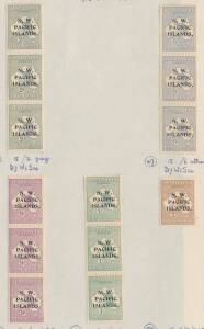 N.W./PACIFIC/ISLANDS' Overprints - Mostly mint selection to £1 plus abc strips to 1/-, 1918 'One Penny' Surcharges used, Fifth Setting to 10/-, New Colours, a few 'OS' punctures. (95)