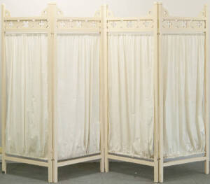 A folding hospital ward room divider.