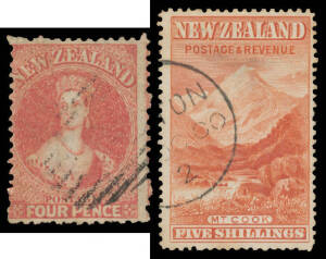 New Zealand - Earlies mostly used starting with group of Chalons including 4d rose, then Sidefaces to 1/- (both), 1898 Pictorials to 5/-, KGV mint (some unmounted) & used up to 3/- Admiral (minor crease), 1931 Smiling Boys mint, later QEII issues mostly u