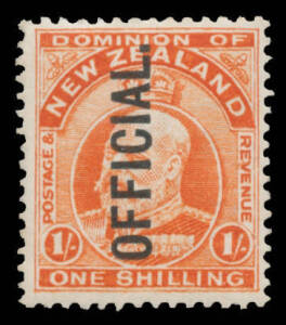 New Zealand - 1909-16 KEVII ½d to 8d SG 387-393 including both 4d colours, plus 'OFFICIAL' Overprints ½d to 1/- SG O73-77, full unmounted o.g., Cat £260 mounted (CP $NZ2200+ unmounted). (13)