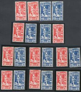 New Zealand - 1931 Health ("Smiling Boys") 1d+1d & 2d+1d SG 546-7 ten sets, some minor toning &/or hinge remainders, Cat £1500. (20)