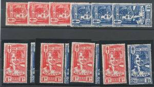 New Zealand - 1931 Health ("Smiling Boys") 1d+1d & 2d+1d SG 546-7 seven sets, very lightly mounted, Cat £1050. (14)