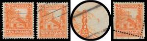 New Zealand - 1935-42 Pictorials TWO PENCE WHARE: Single Wmk Plate Number '1A' & '1B' blocks of 6, Watermark Inverted (used, a couple of short perfs), Tekoteko (Flying Head) Re-Entry Early State (used) & a Mis-Perforated single remarkably postally used, M